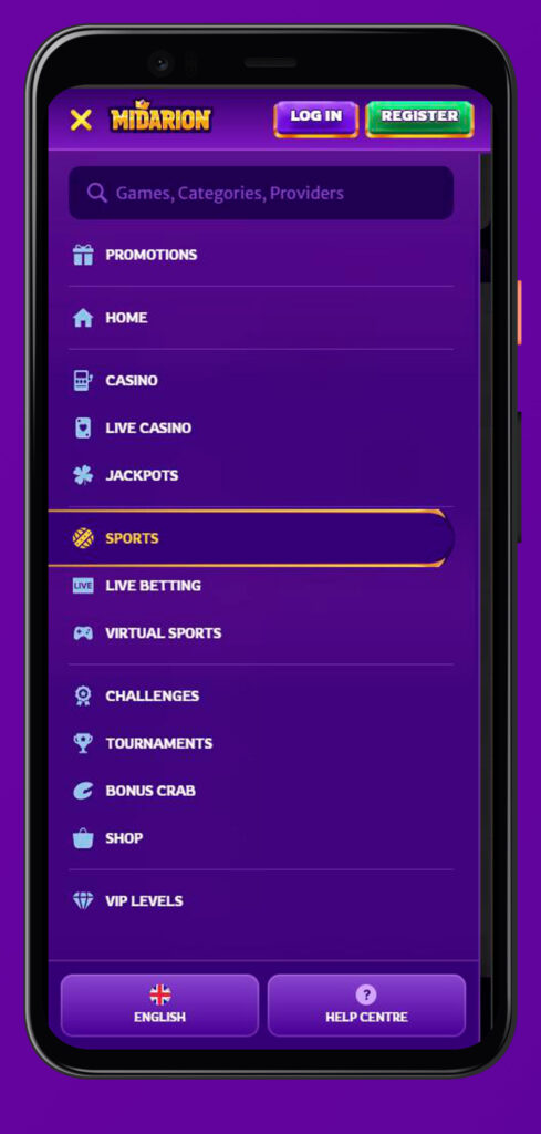 mobile menu midarion