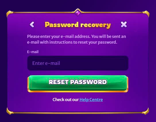 recovery password midarion casino